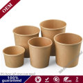 High-Grade Thickened Disposable Kraft Paper Bucket Soup Bowl Snacks Soup Noodle Takeaway Package Soup Cup with Lid